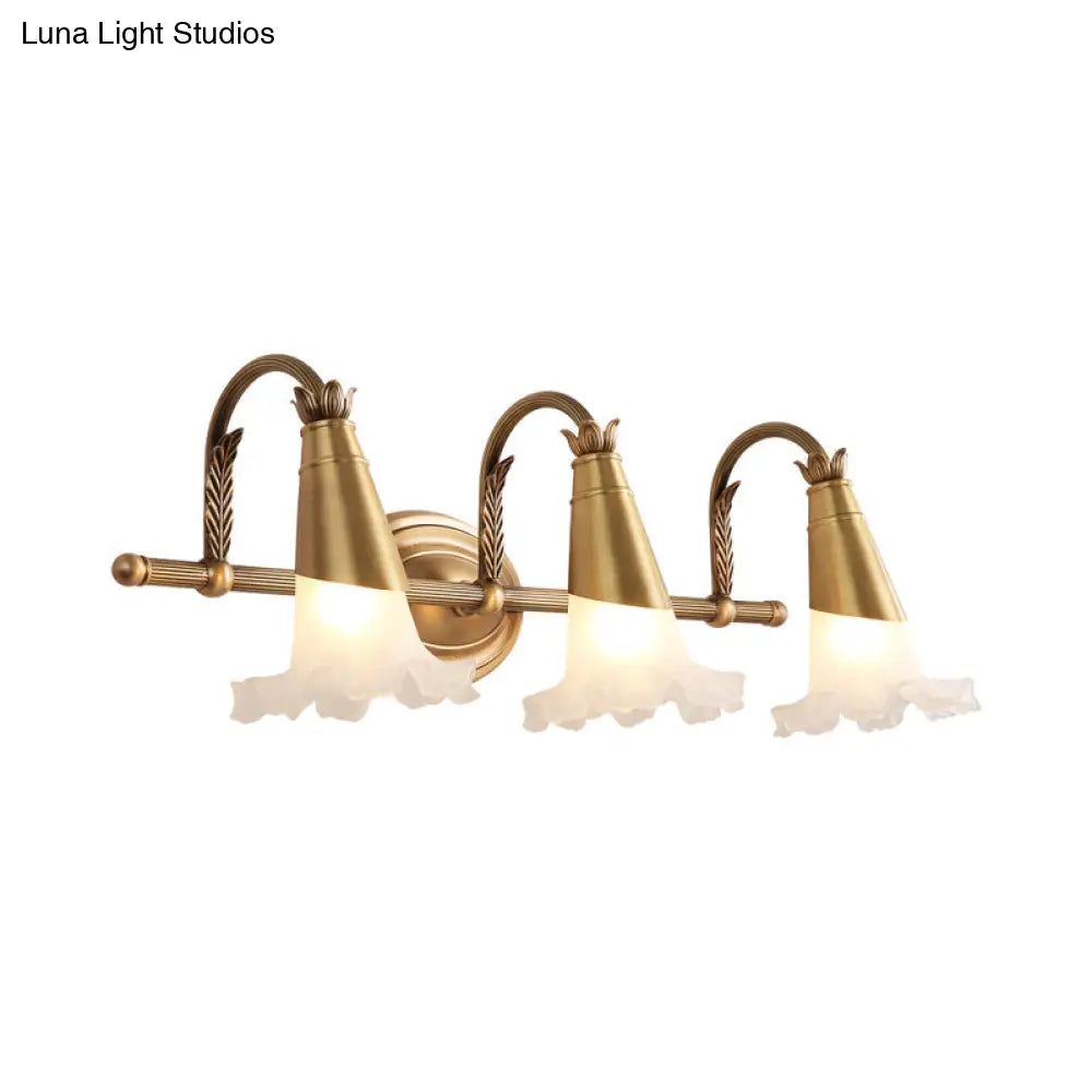 Bloom Brass Wall Light Fixture For Bathroom - 2/3 Traditional Vanity Head