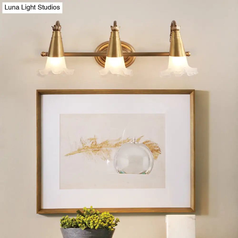 Bloom Brass Wall Light Fixture For Bathroom - 2/3 Traditional Vanity Head