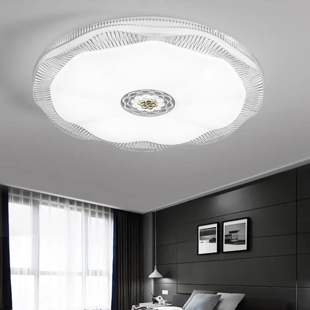 Blooming Flush Mount Ceiling Light For Bedroom Modern Acrylic Shade White/Blue/Gold Warm/White –