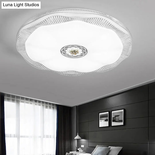 Blooming Flush Mount Ceiling Light For Bedroom Modern Acrylic Shade White/Blue/Gold Warm/White