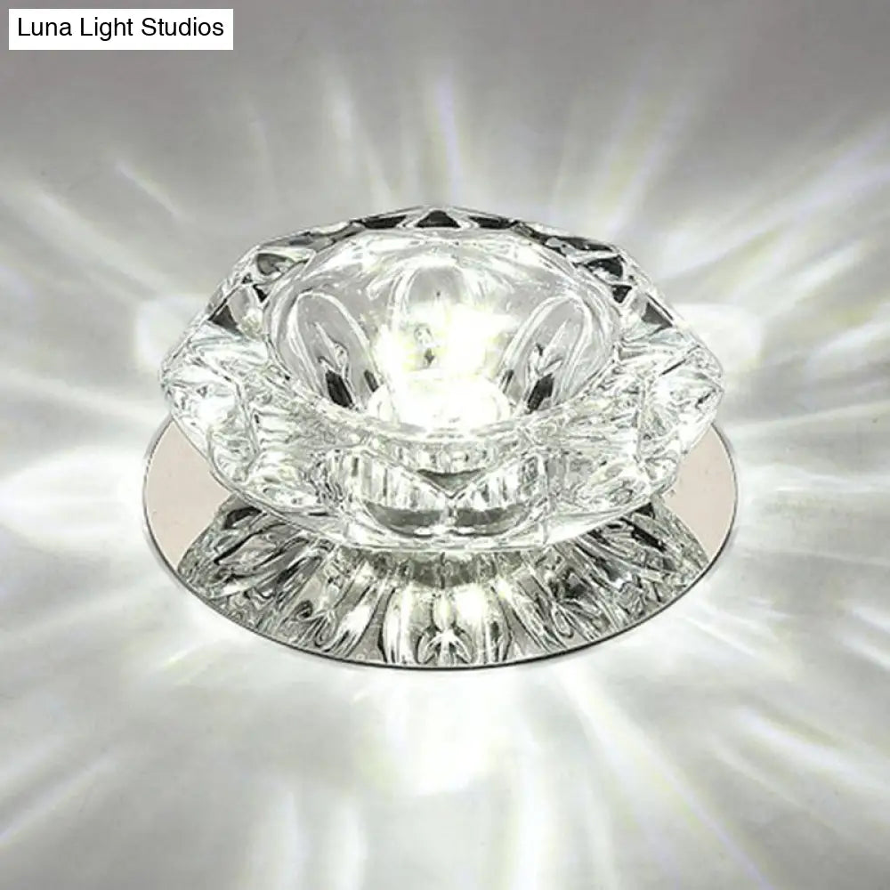 Blossom Crystal Flush Mount Led Ceiling Light For Entryway