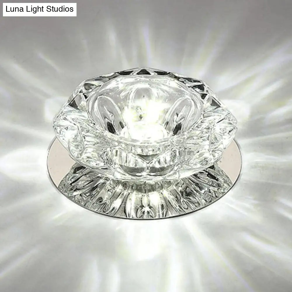 Blossom Crystal Flush Mount Led Ceiling Light For Entryway