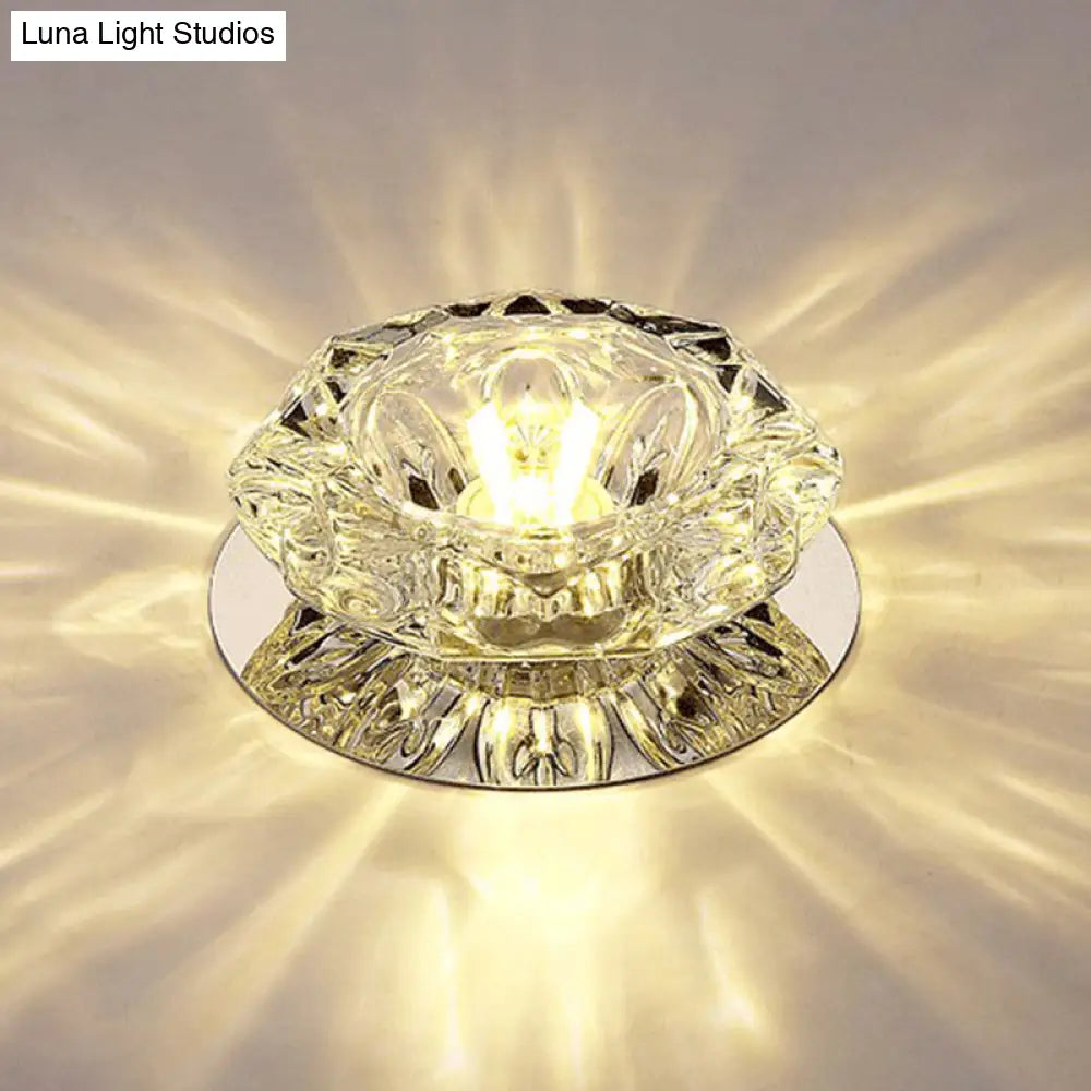 Blossom Crystal Flush Mount Led Ceiling Light For Entryway