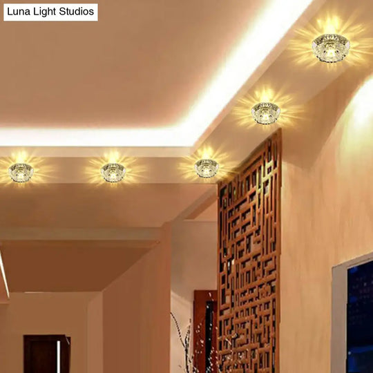 Blossom Crystal Flush Mount Led Ceiling Light For Entryway