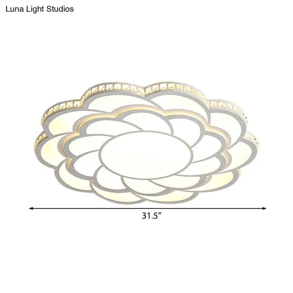 Blossom Large Flush Mount Led Crystal Accent Lamp - 31.5’/39’ Wide Warm/White Light