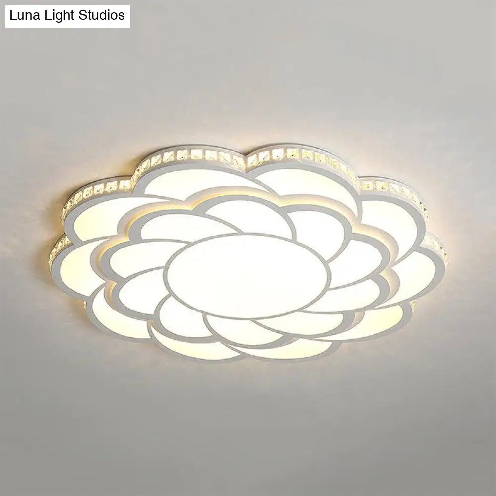 Blossom Large Flush Mount Led Crystal Accent Lamp - 31.5/39 Wide Warm/White Light