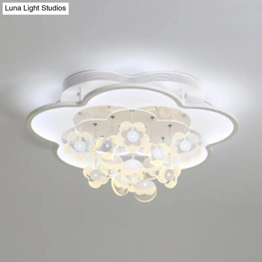Blossom Modern Led Ceiling Light For Adult & Kid Bedrooms (Acrylic Flushmount) White / 23.5 2 Color
