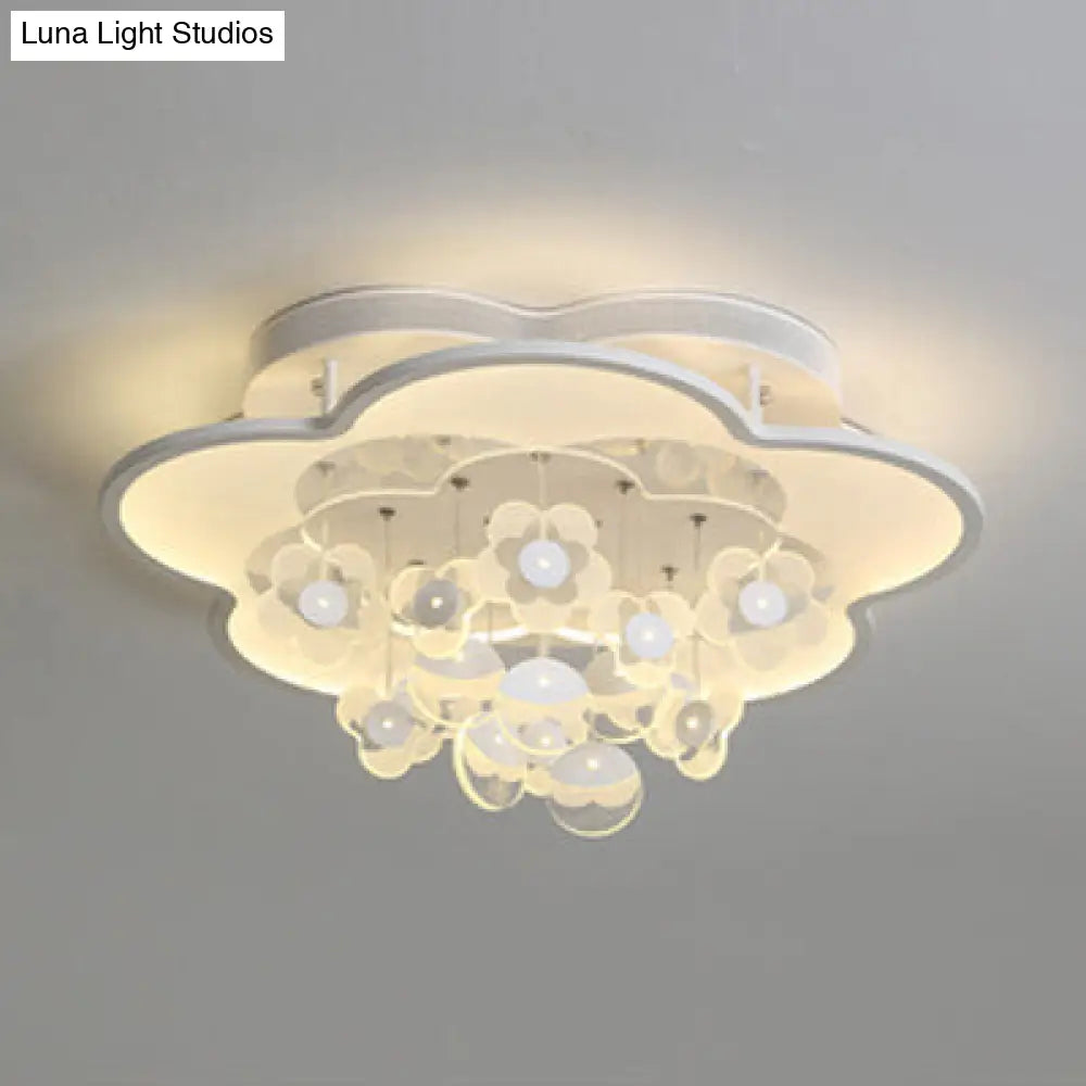 Blossom Modern Led Ceiling Light For Adult & Kid Bedrooms (Acrylic Flushmount) White / 23.5 Warm