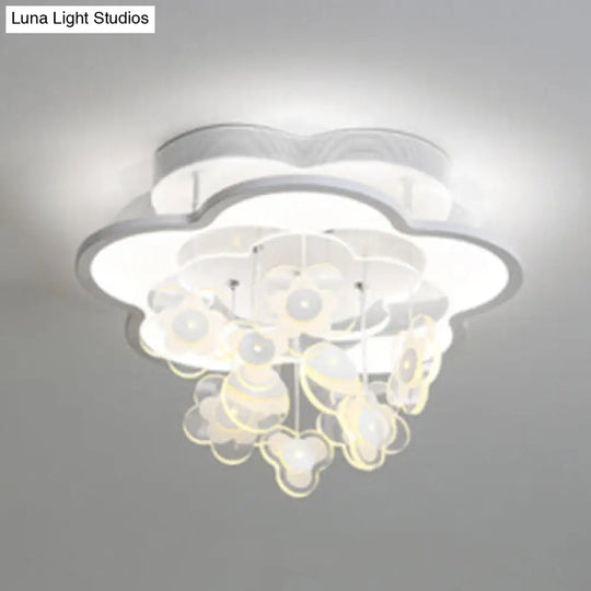 Blossom Modern Led Ceiling Light For Adult & Kid Bedrooms (Acrylic Flushmount) White / 18 2 Color