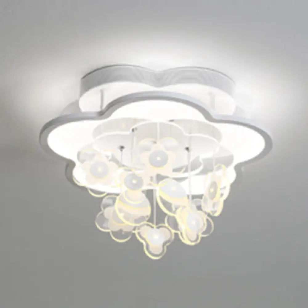 Blossom Modern Led Ceiling Light For Adult & Kid Bedrooms (Acrylic Flushmount) White / 18’ 2 Color