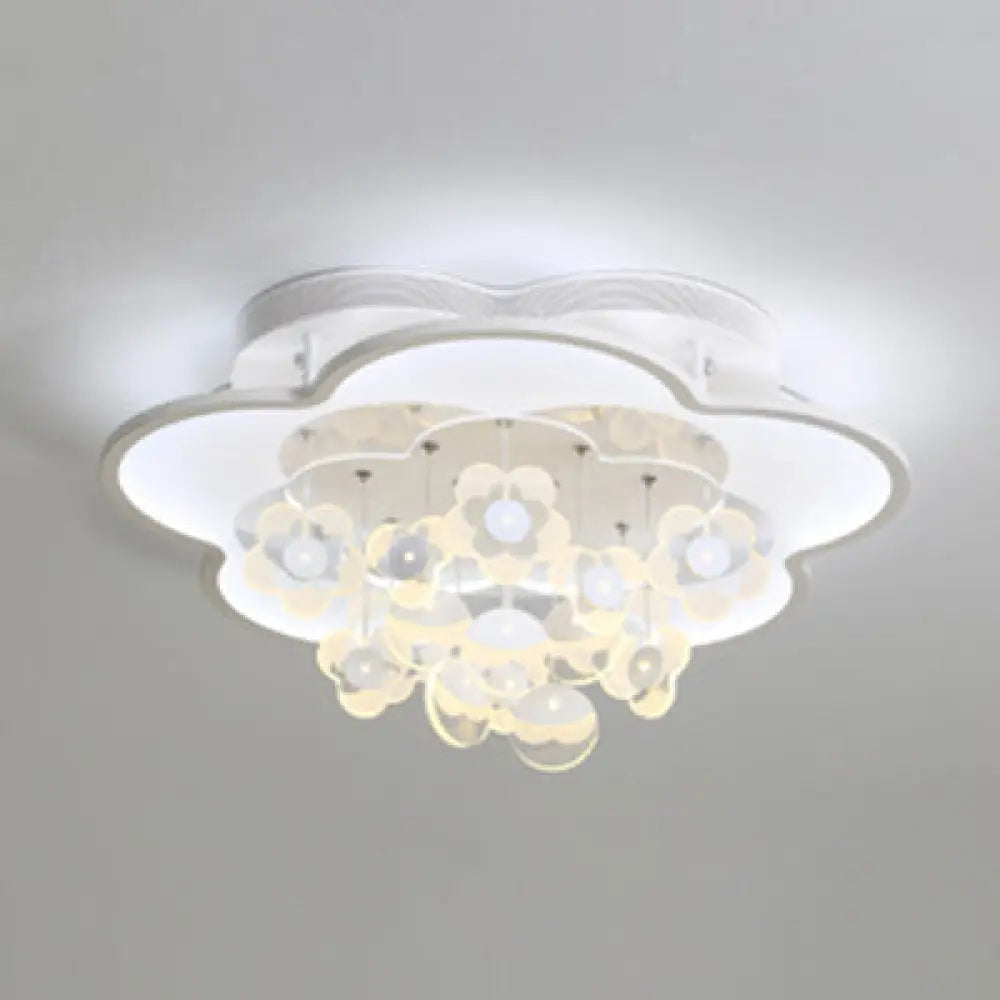 Blossom Modern Led Ceiling Light For Adult & Kid Bedrooms (Acrylic Flushmount) White / 23.5’ 2 Color