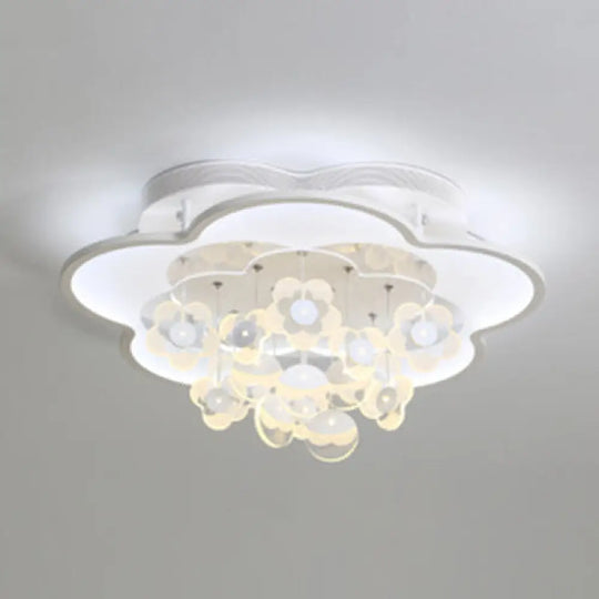 Blossom Modern Led Ceiling Light For Adult & Kid Bedrooms (Acrylic Flushmount) White / 23.5’ 2 Color