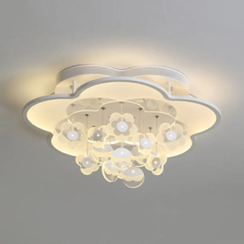 Blossom Modern Led Ceiling Light For Adult & Kid Bedrooms (Acrylic Flushmount) White / 23.5’ Warm