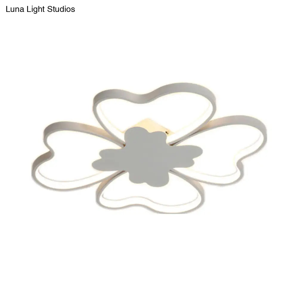 Eye-Caring Kids Ceiling Light In White Blossom Shape - Perfect For Foyer 3 /