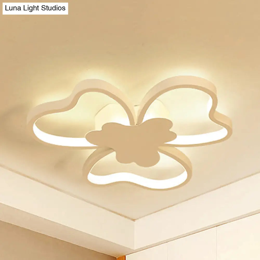 Blossom Shape Ceiling Mount Light - Kid - Friendly Led Lamp For Foyer White Acrylic Design