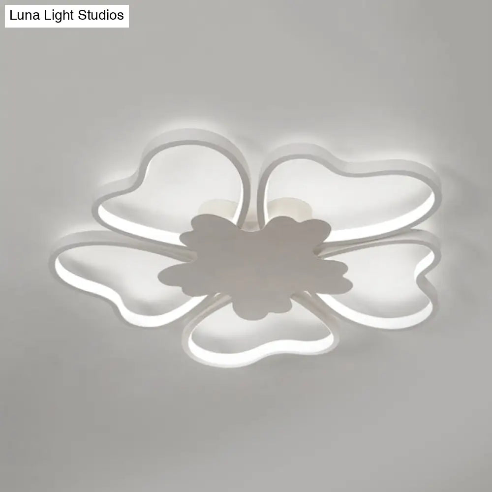 Blossom Shape Ceiling Mount Light - Kid - Friendly Led Lamp For Foyer White Acrylic Design