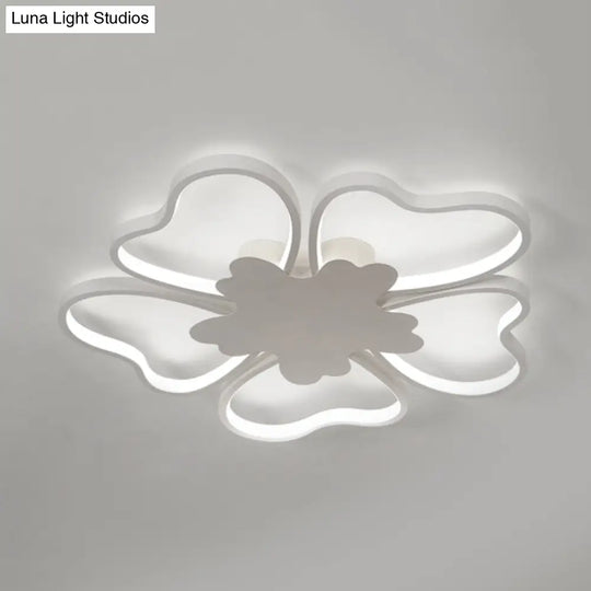 Blossom Shape Ceiling Mount Light - Kid - Friendly Led Lamp For Foyer White Acrylic Design