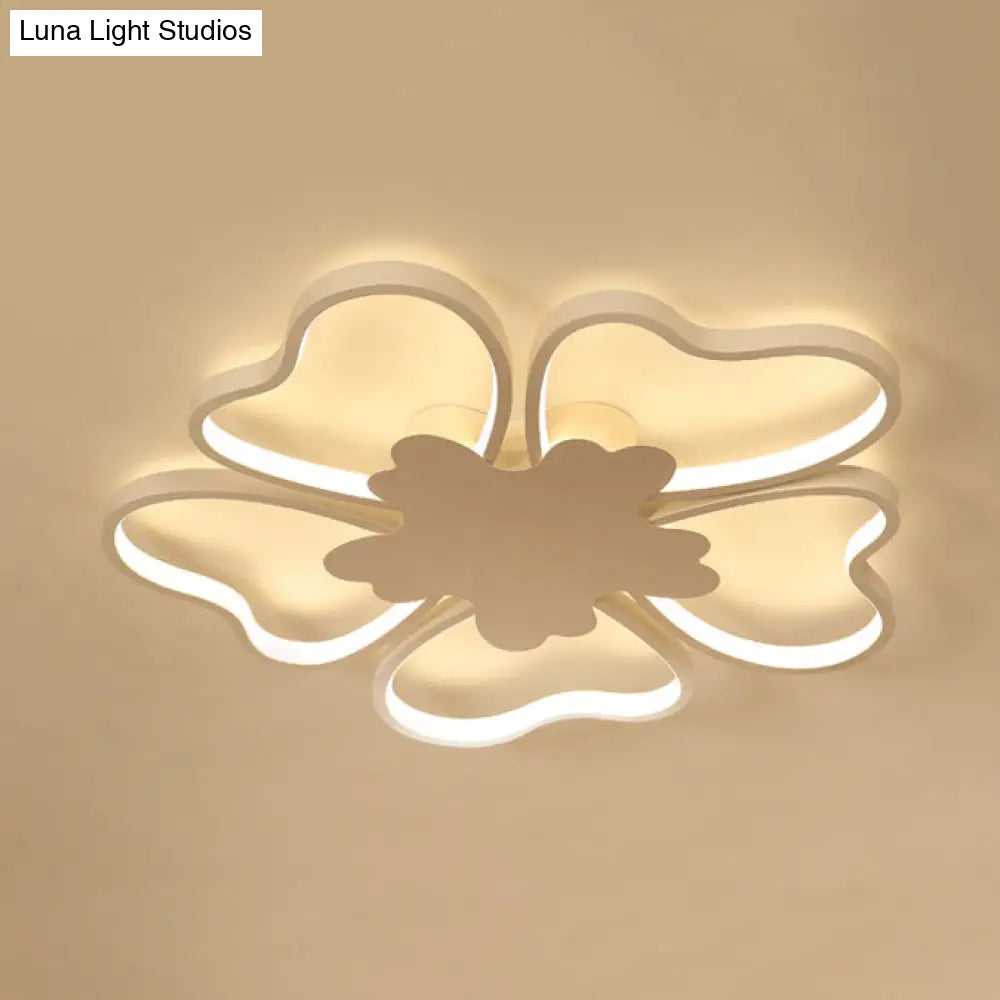 Eye-Caring Kids Ceiling Light In White Blossom Shape - Perfect For Foyer