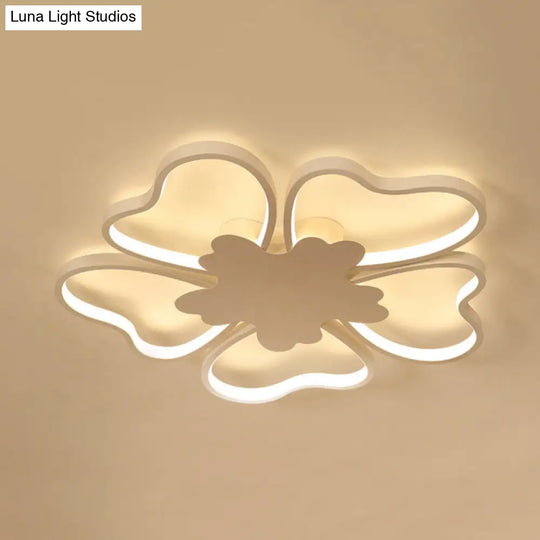 Eye-Caring Kids Ceiling Light In White Blossom Shape - Perfect For Foyer