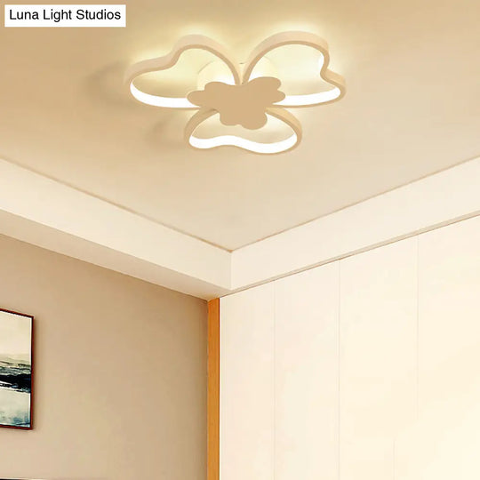 Blossom Shape Ceiling Mount Light - Kid - Friendly Led Lamp For Foyer White Acrylic Design