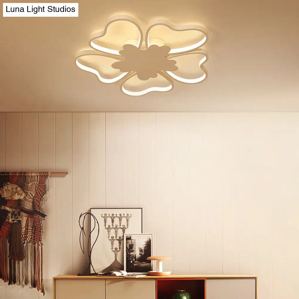 Blossom Shape Ceiling Mount Light - Kid - Friendly Led Lamp For Foyer White Acrylic Design