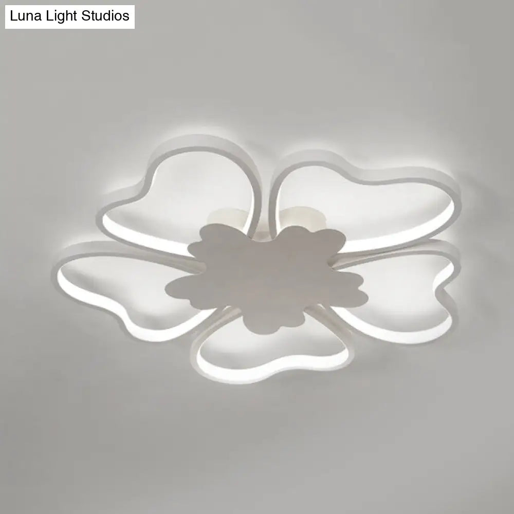 Eye-Caring Kids Ceiling Light In White Blossom Shape - Perfect For Foyer