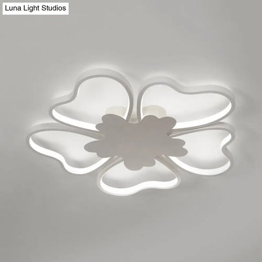 Eye-Caring Kids Ceiling Light In White Blossom Shape - Perfect For Foyer