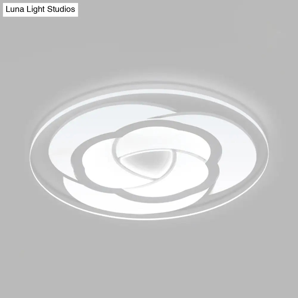 Blossom Ultra Thin Acrylic Flushmount Modernism White Led Ceiling Light 16.5’/20.5’ Warm/White