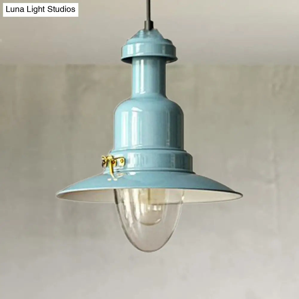 Industrial Stylish Saucer Ceiling Pendant Light In Blue/Sky Blue/Yellow For Living Room Sky Blue