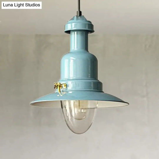 Industrial Stylish Saucer Ceiling Pendant Light In Blue/Sky Blue/Yellow For Living Room Sky Blue