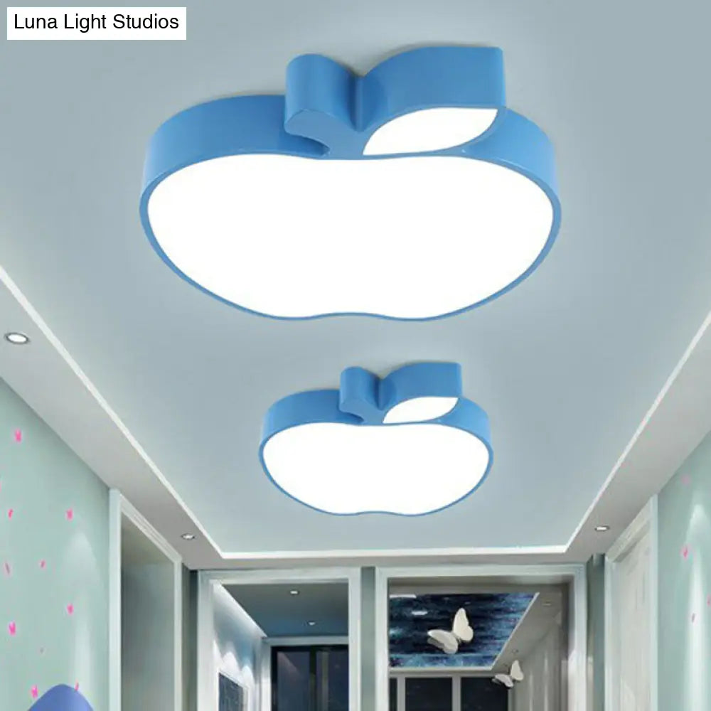 Blue Apple Kindergarten Led Cartoon Ceiling Flush Light