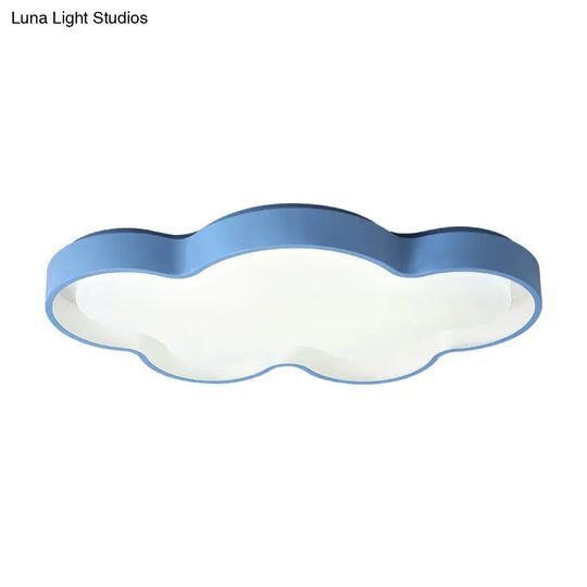 Blue Cartoon Led Acrylic Cloud Ceiling Flush Mount Light - Ideal For Living Room Lighting