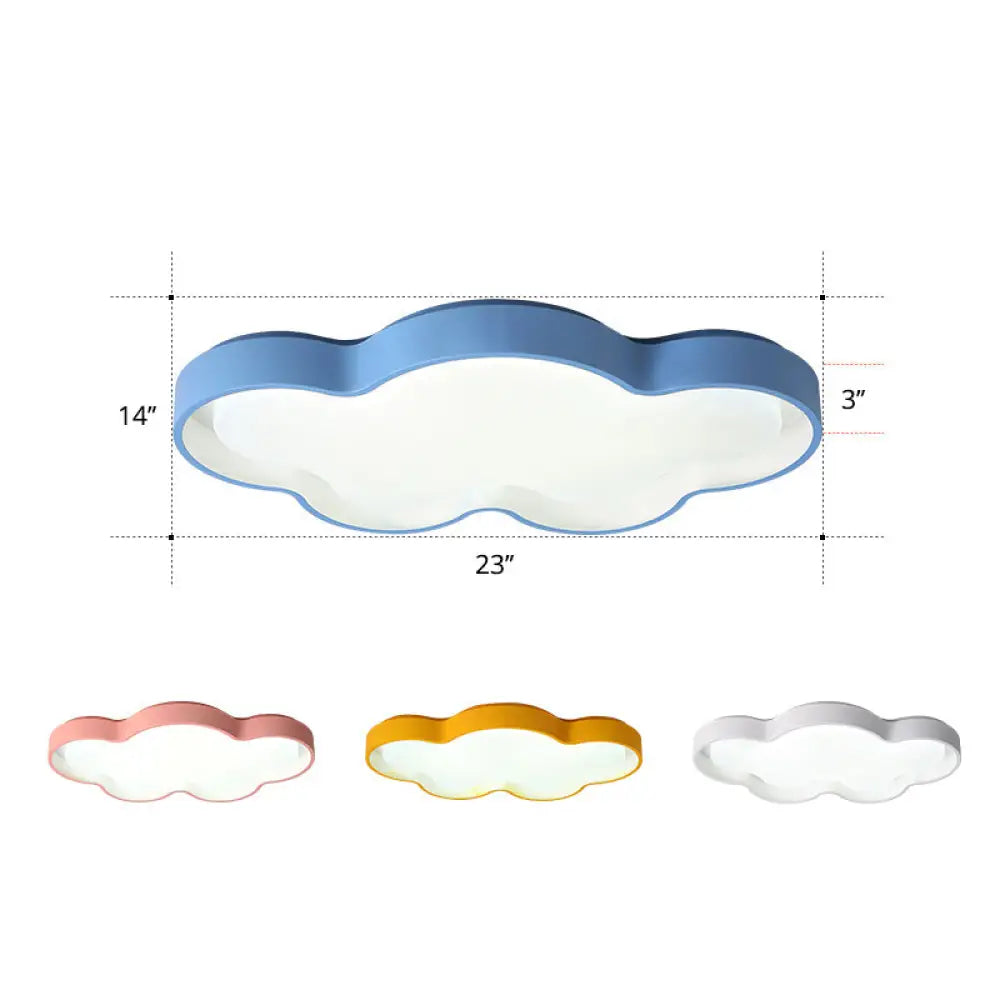 Blue Cartoon Led Acrylic Cloud Ceiling Flush Mount Light - Ideal For Living Room Lighting / 23’