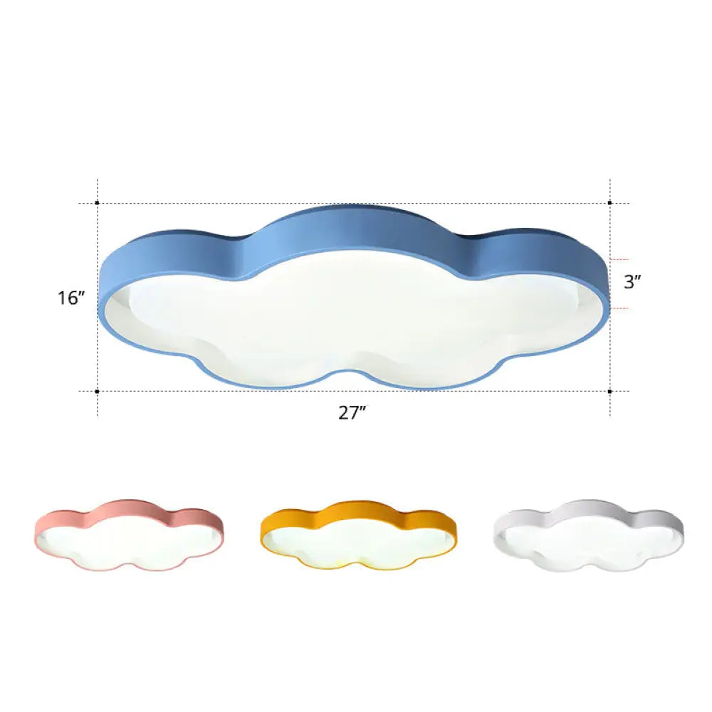 Blue Cartoon Led Acrylic Cloud Ceiling Flush Mount Light - Ideal For Living Room Lighting / 27’