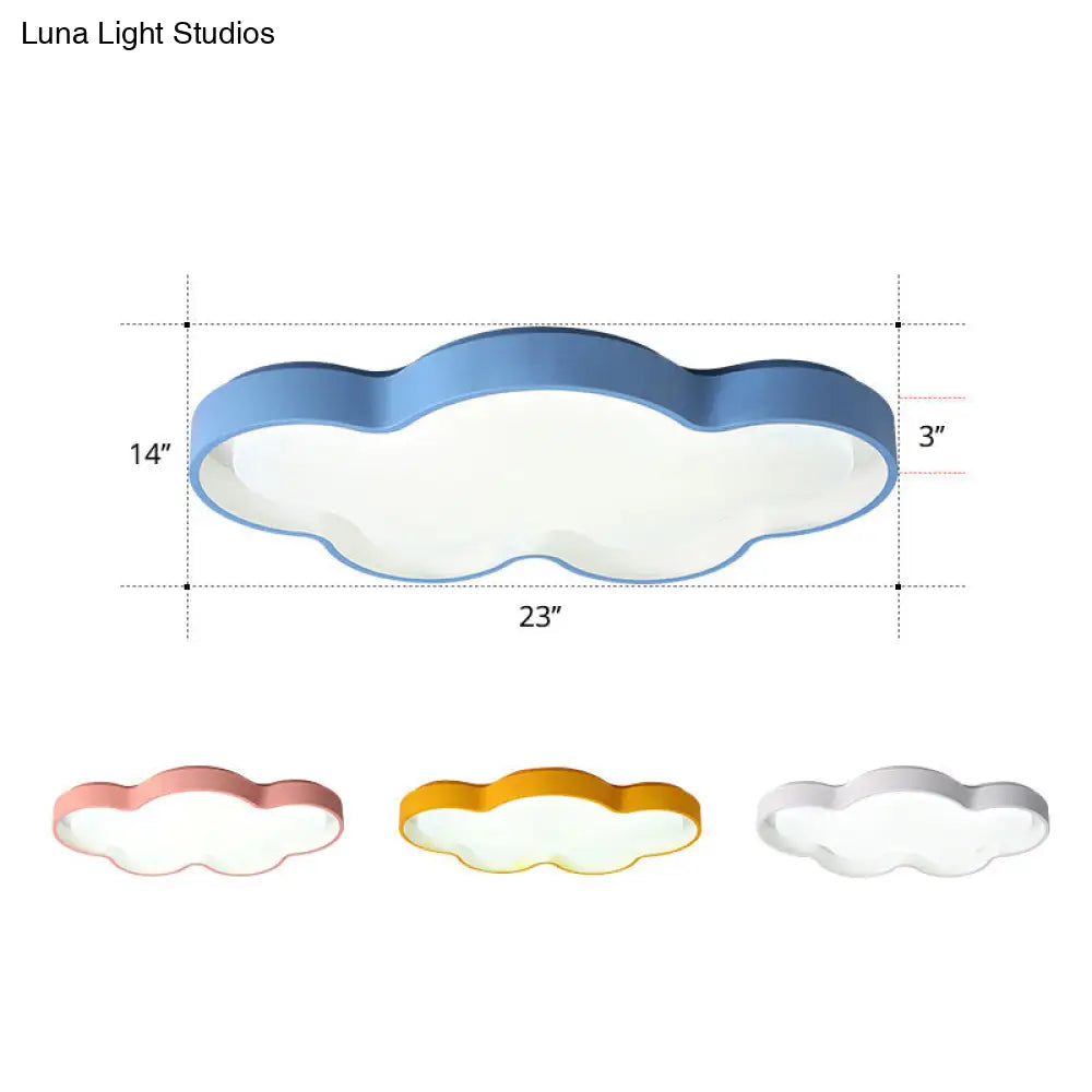 Blue Cartoon Led Acrylic Cloud Ceiling Flush Mount Light - Ideal For Living Room Lighting / 23 White