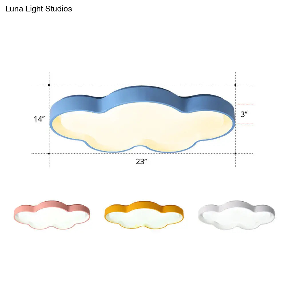 Blue Cartoon Led Acrylic Cloud Ceiling Flush Mount Light - Ideal For Living Room Lighting / 23 Warm