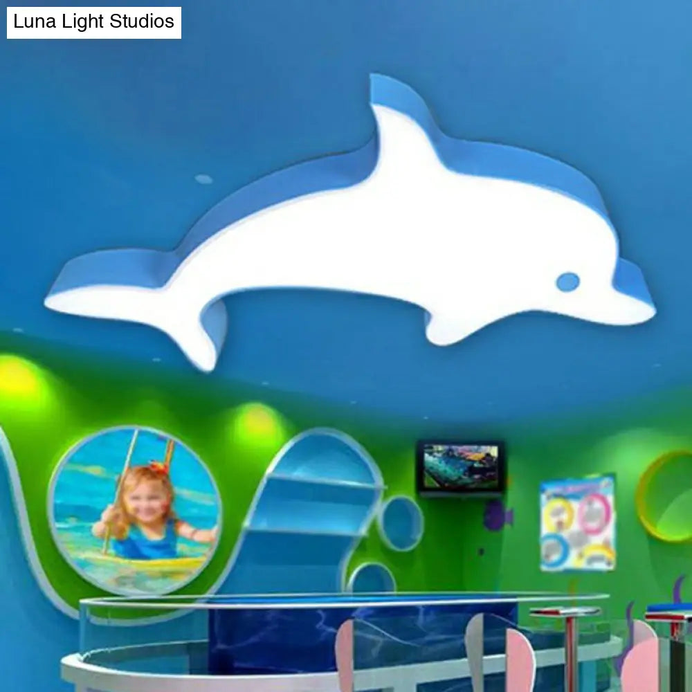 Blue Dolphin Led Ceiling Mount Children’s Flush Light For Swimming Pools