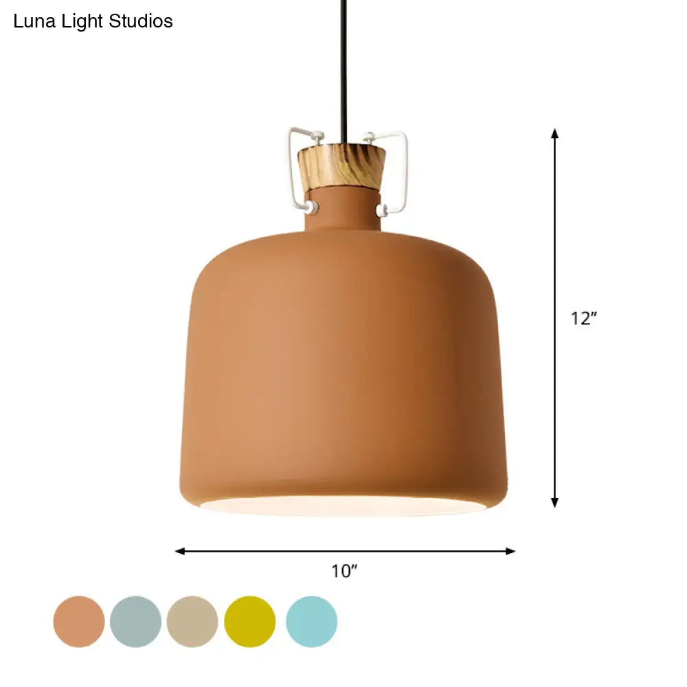 Blue/Gold/Brown Wine Jar Pendant Light With Cork Detailing