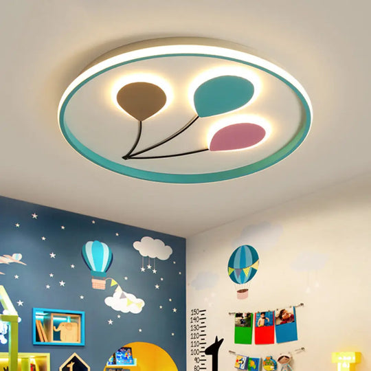 Blue Led Flush Ceiling Lamp Fixture With Cartoon Design - 3 - Balloon Acrylic Mount Light In