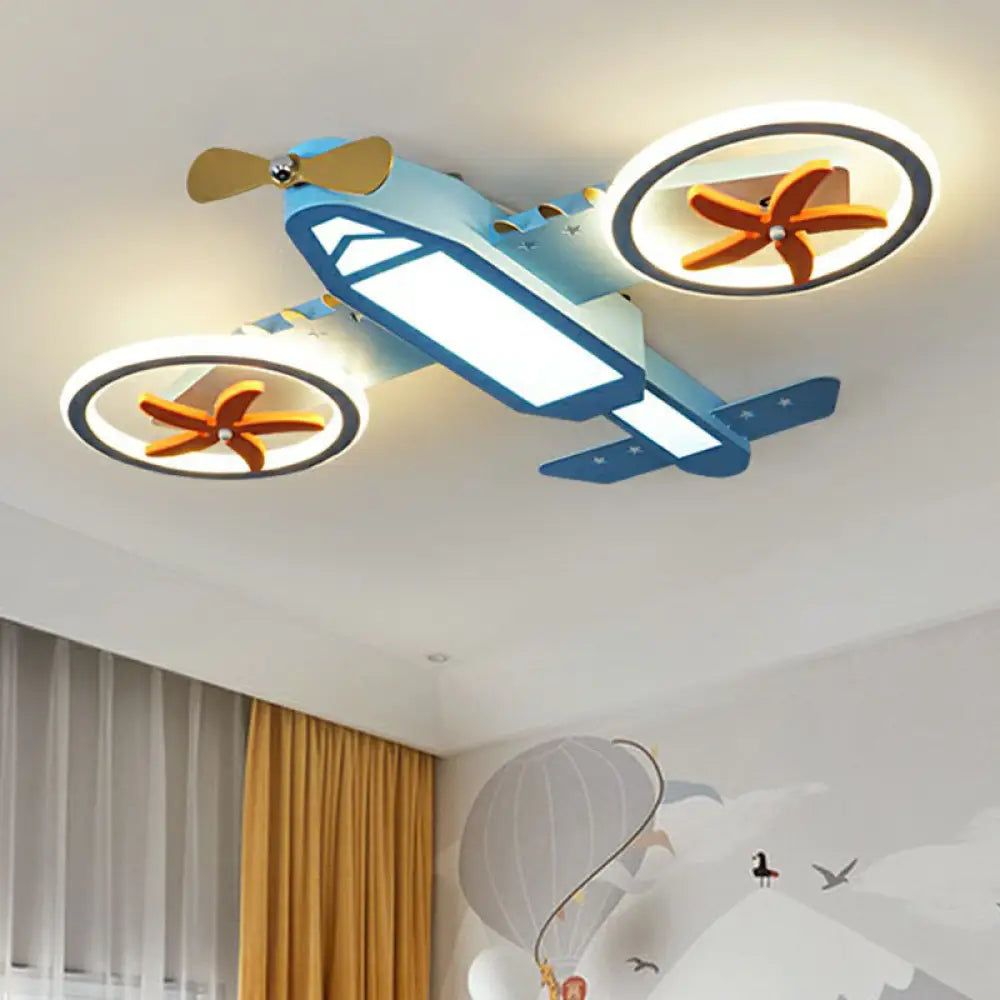 Blue Led Flush Mount Ceiling Light For Child’s Room - Simplicity And Style In Third Gear