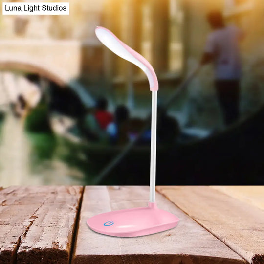 Blue/Pink/White Usb Charging Desk Lamp - Modern Touch-Sensitive Table For Reading