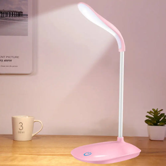 Blue/Pink/White Usb Charging Desk Lamp - Modern Touch-Sensitive Table For Reading Pink