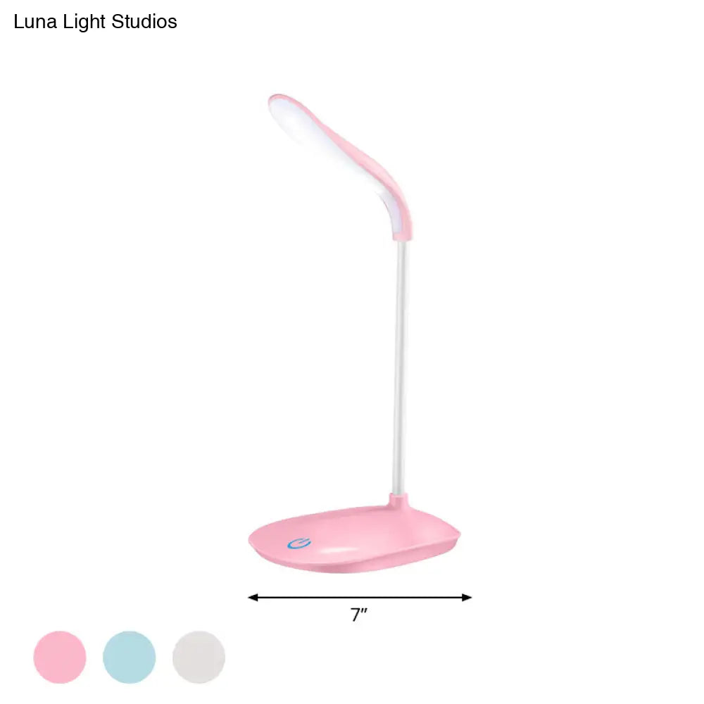 Blue/Pink/White Usb Charging Desk Lamp - Modern Touch-Sensitive Table For Reading