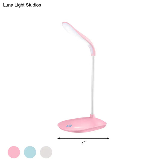 Blue/Pink/White Usb Charging Desk Lamp - Modern Touch-Sensitive Table For Reading