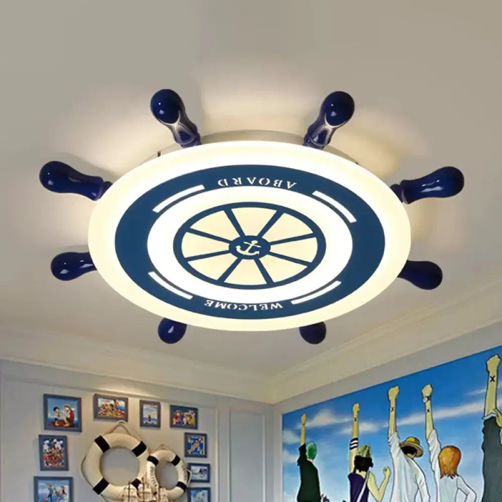 Blue Rudder Led Flush Mount Ceiling Light: Simple & Stylish Fixture For Great Rooms