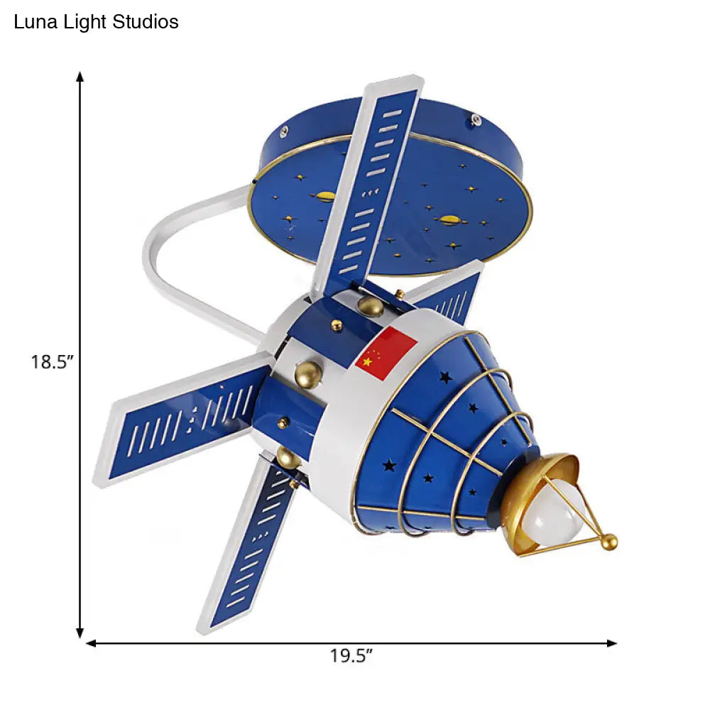 Blue Satellite Led Flush Mount Ceiling Fixture With Modernist Metal Shade And Lighting