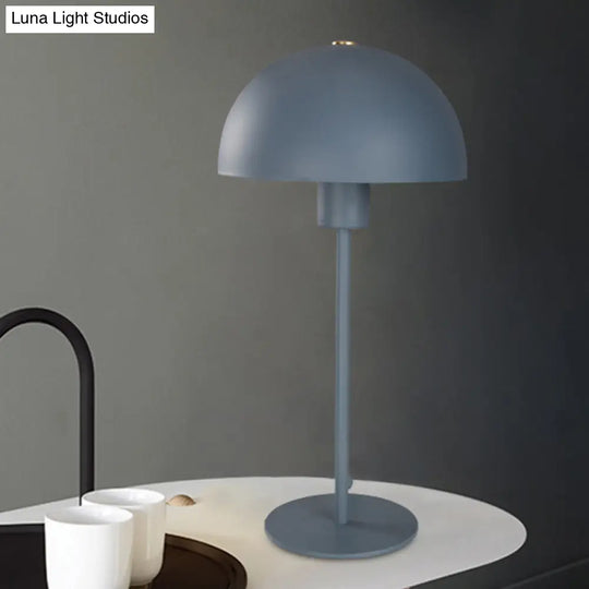 Blue Small Desk Lamp With Metal Shade - Head Study Task Lighting