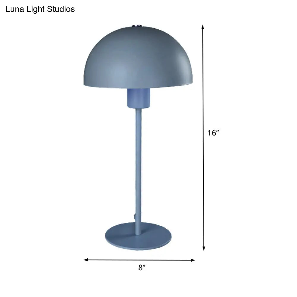 Blue Small Desk Lamp With Metal Shade - Head Study Task Lighting