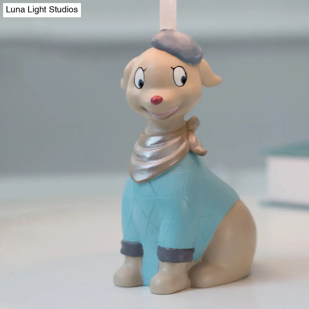 Blue Smiling Cartoon Doggy Reading Light - Child Bedside Desk Lamp