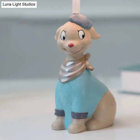 Blue Smiling Cartoon Doggy Reading Light - Child Bedside Desk Lamp